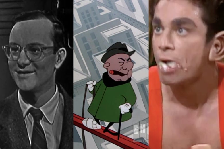 Wally Cox as Mr. Peepers, the animated character Mr. Magoo, and Chris Kattan as the other Mr. Peepers.